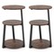 Costway 1/2 PCS 3-Tier Round Side Table with Metal Frame & Adjustable Foot Pads Nightstand